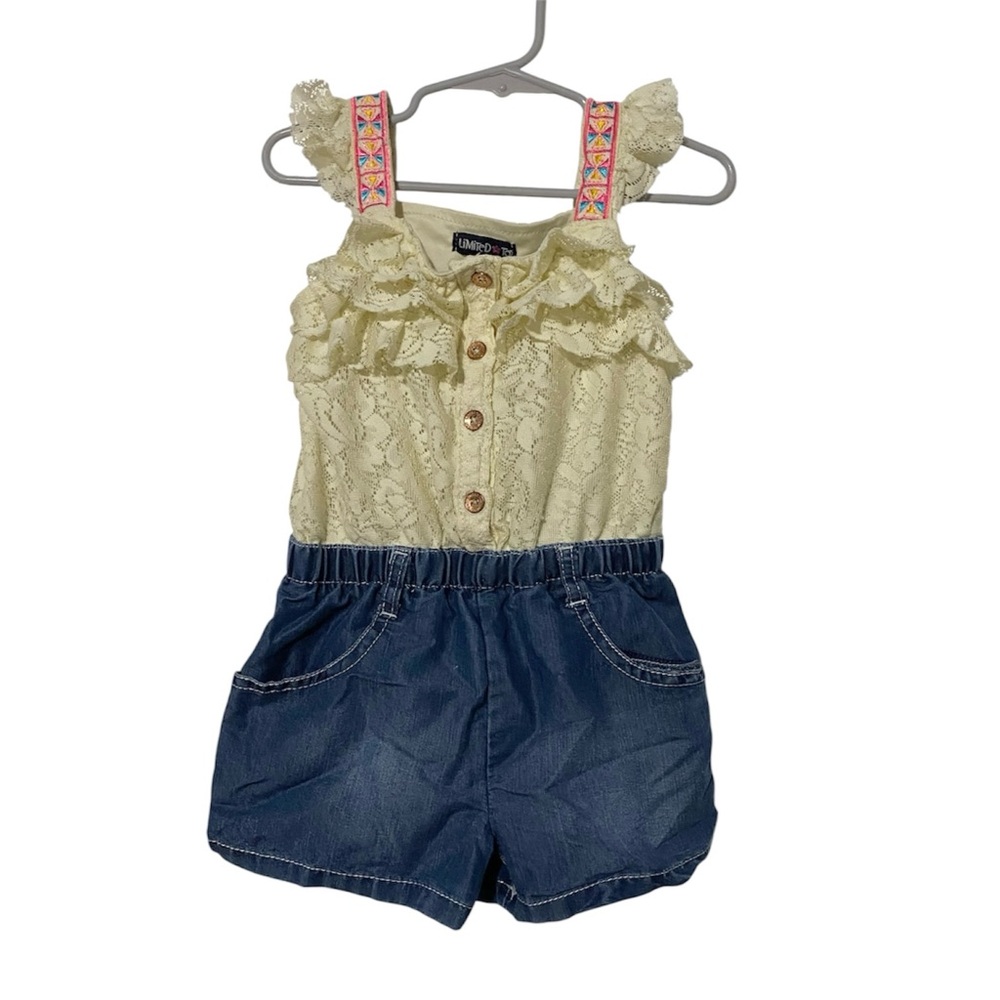 Limited Too Y2K Little Girl Lace Ruffle Romper